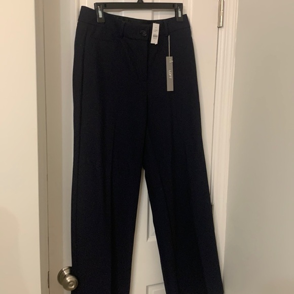 Loft navy size 6 NWT wide leg high waist trousers - Picture 1 of 6